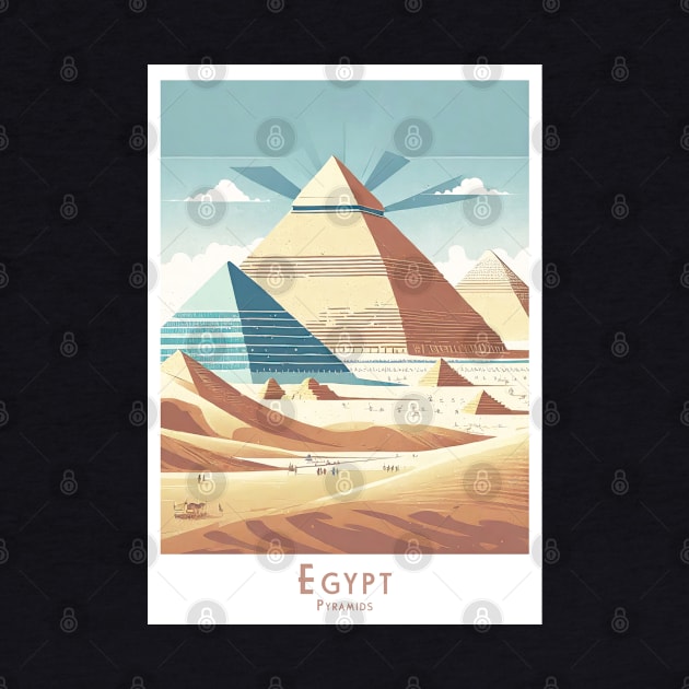 Egyptian Pyramids Retro Travel Poster by POD24